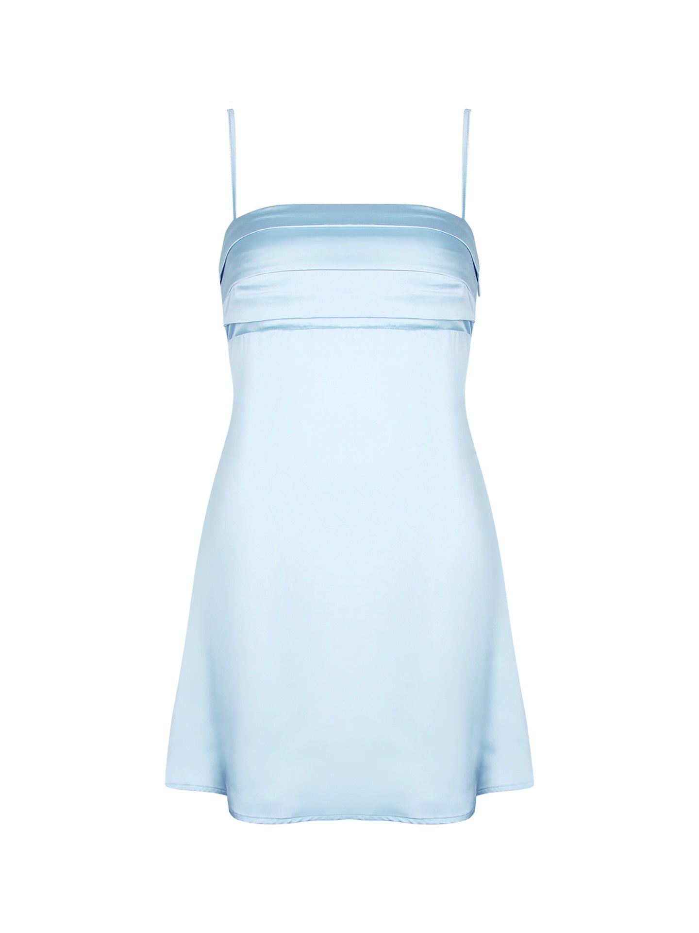 Women’s Light Blue Spaghetti Strap Mini Dress – Elegant Casual Party Sundress (S-XL Sizes)